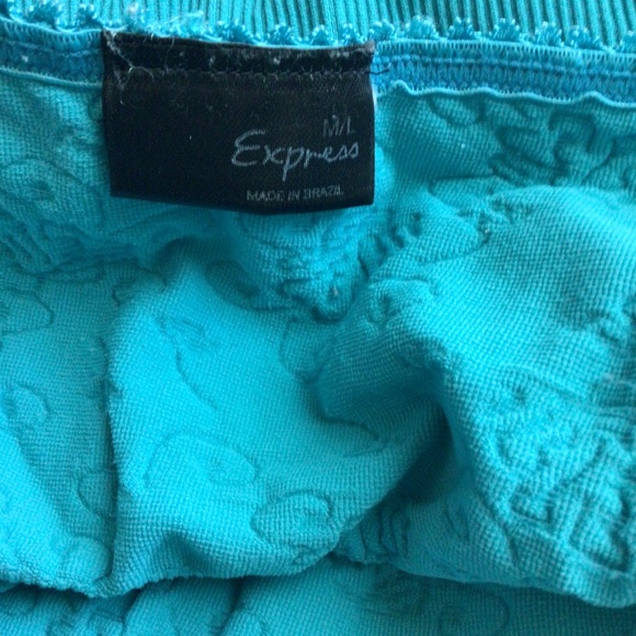 Express women’s babydoll tank top turquoise size m/l lace y2k romantic retro - Picture 7 of 9